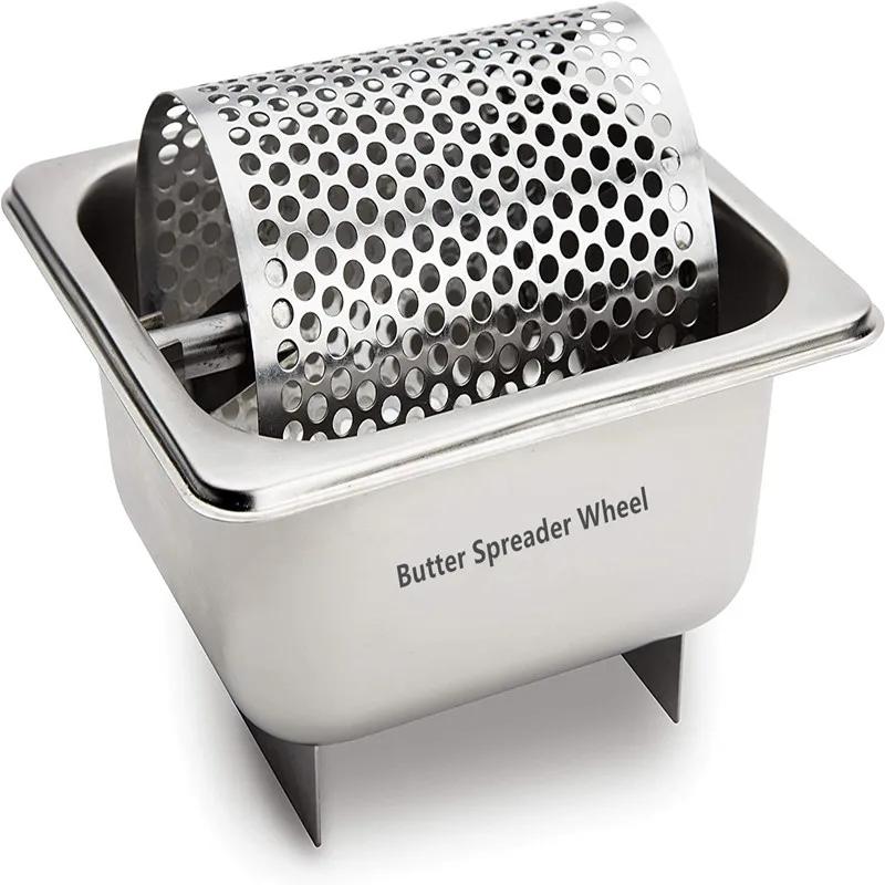 Butter Wheel for Evenly Spread Butter Stainless Steel Melted Butter Dispenser Butter Roller Kitchen Gadgets American Burger Tool