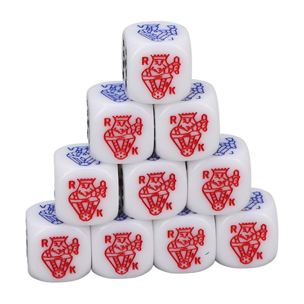 20 Stück 6-seitige Würfel Standard-Spielwürfel Wasserdichte Rundkantenwürfel für Brettspiele Weiß