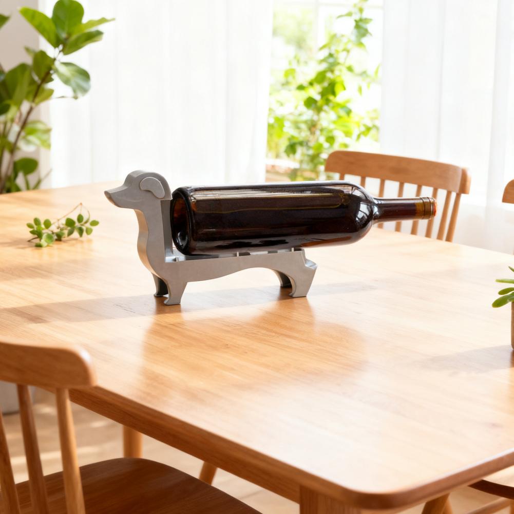 Wine Bottle Rack Dachshund Wine Bottle Holder Unique Dog-shaped Beer Display Stand for Home Kitchen Bar Dining Table Decor