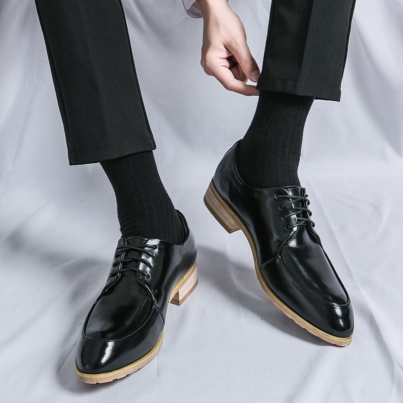 Mens shoes lace up Luxury Brand Pointed Toe Wedding Shoes Non-slip Dress Shoes outdoor Classic Designer Sneakers for Men