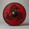 Handmade Wooden Viking Shield: Norse Dragon Design, Cosplay LARP Decor