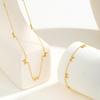 Women's Stainless Steel Bowknot Necklace 18K Gold Plated Luxury Charm Bracelet Trendy Bohemia Jewelry Set Party Birthday Gift