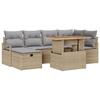 VidaXL Ensemble de canapé de jardin de 7 pièces avec coussins Beige Rattan Poly 3359997