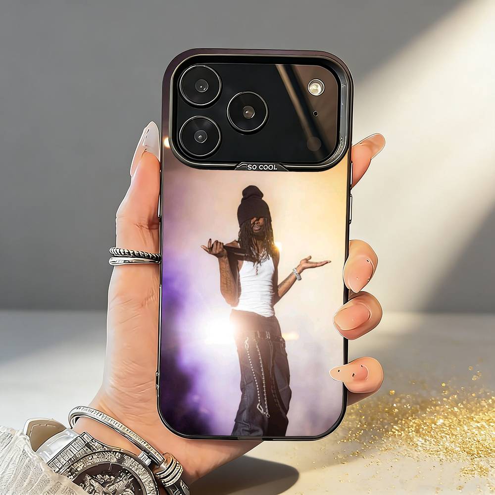 Rapper Waka Flocka Flame Phone Case For iPhone17 16 15 14 13 12 Pro Max Grey Black Matte Laser Metallic Aurora Funda