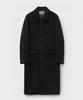 Satur Cashmere Wool Blend Mac Coat Black