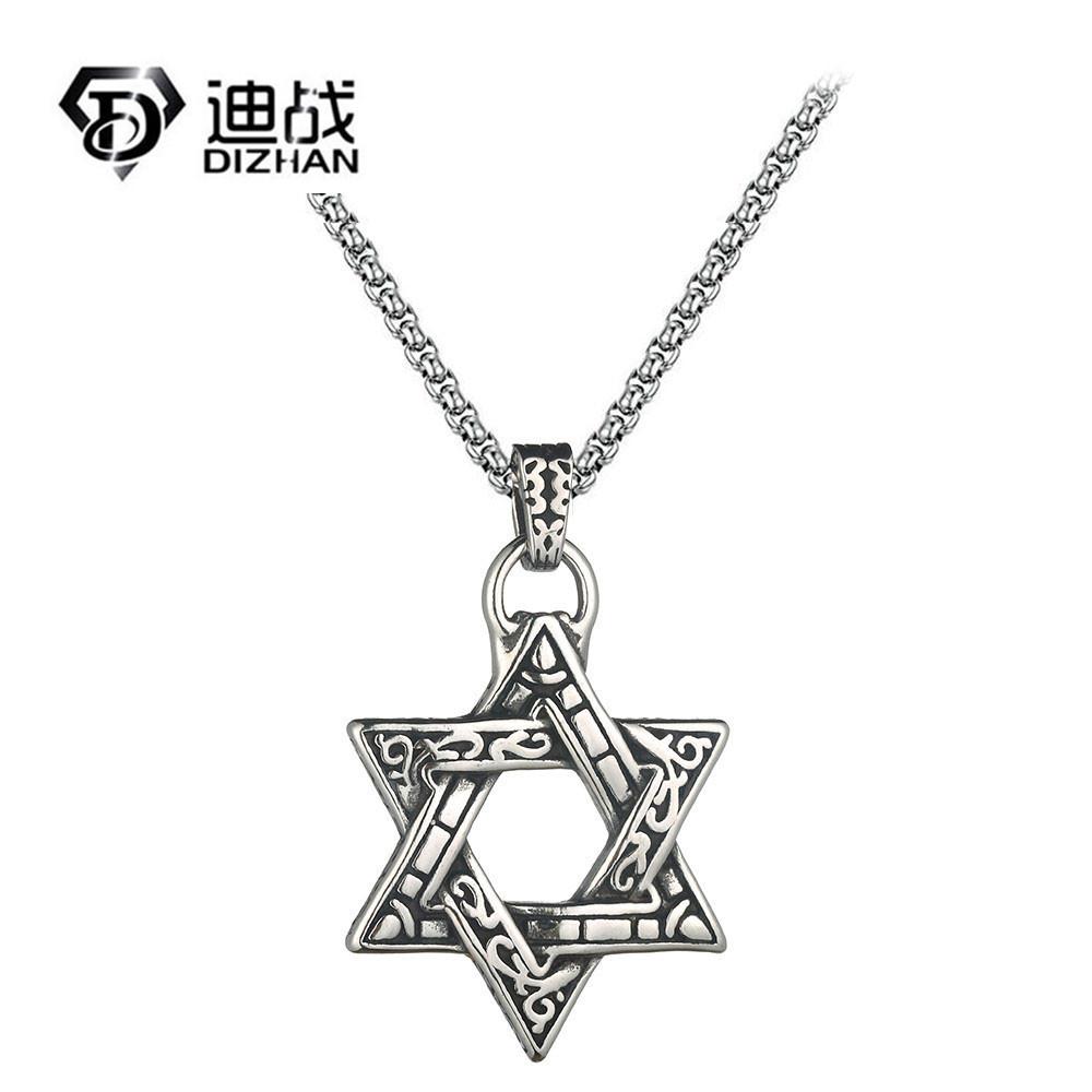 

Ювелирные изделия из нержавеющей стали 304L, ожерелье с ортодоксальным геометрическим шестиугольником и гексаграммой, мужское ожерелье с подвеской, мужское ожерелье