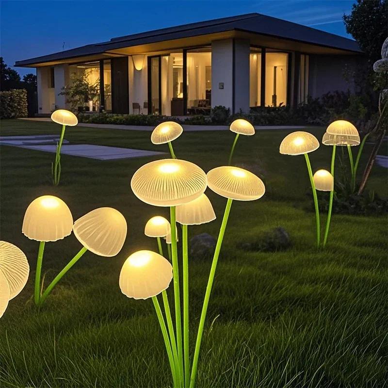 Solar Jellyfish Lights Mushroom Ground Plug Atmosphere Light Garden Decoration Lawn Lighting