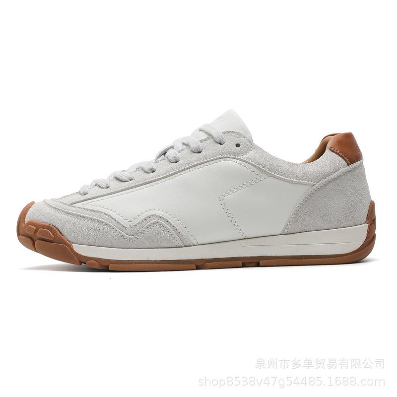 

Light luxury four seasons new flat-bottomed couple German training shoes lace-up retro Forrest Gump shoes sports and leisure board shoes 36 белый