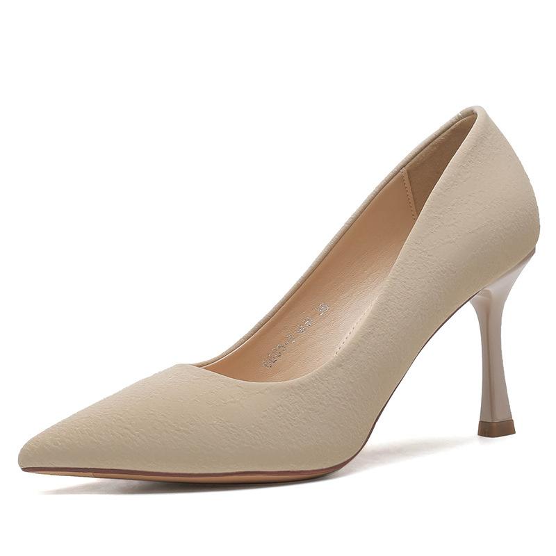 Small High Heels Femininity Simple Pointed Professional Work Single Shoes Sexy Thin Heels Shallow Mouth Women's Shoes