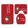 Christmas Bathroom Floor Mat Toilet Three-Piece Set