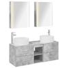 5 Piece Bathroom Furniture Set In Concrete Grey Engineered Wood and Glass