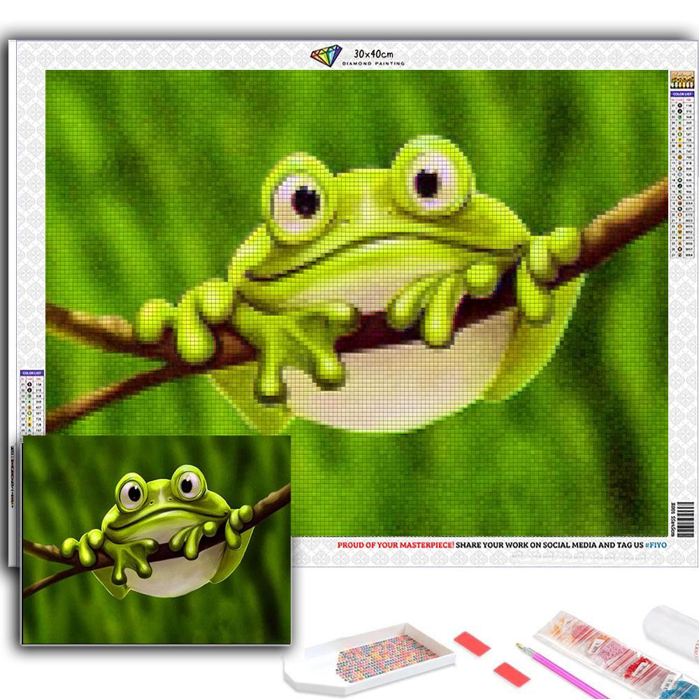 5D Diy Diamond Painting Big Tree Frog Embroidery Mosaic Art Picture of Rhinestones Decor Gift