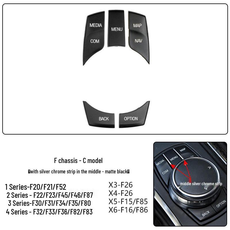 Compatible with BMW Series 1-7, X3, X4, F10, F18, F30, F02 - Multimedia Knob Button Switch