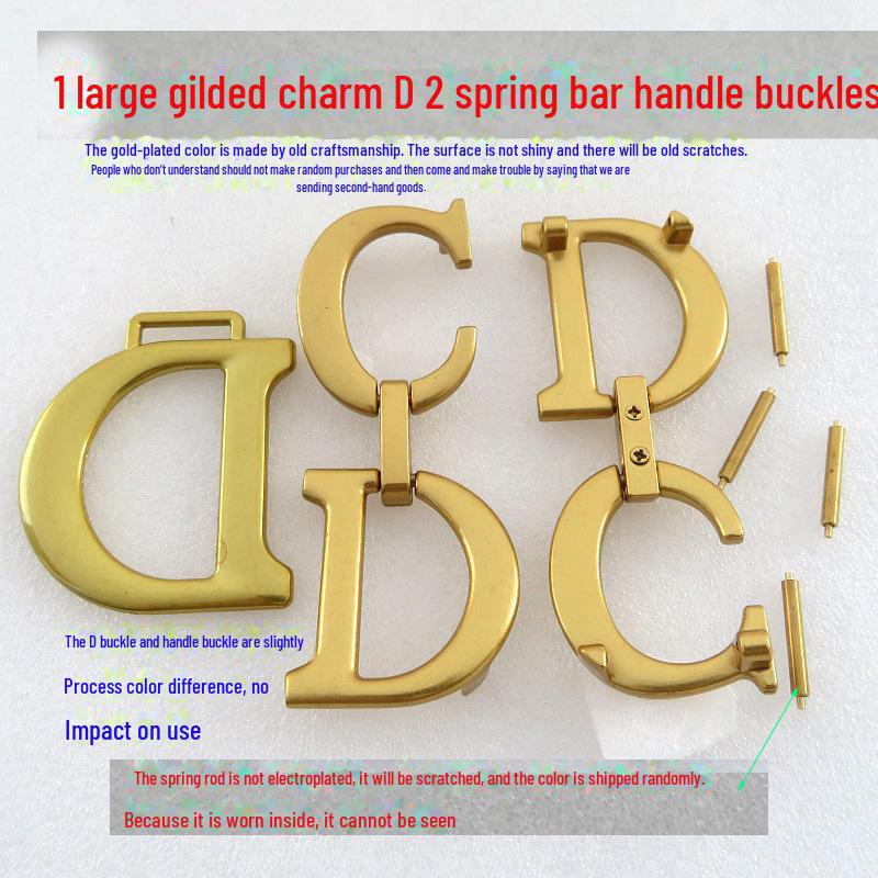 D-Shaped Pendant Buckle Spring Rod Handle Set for Saddle Bags