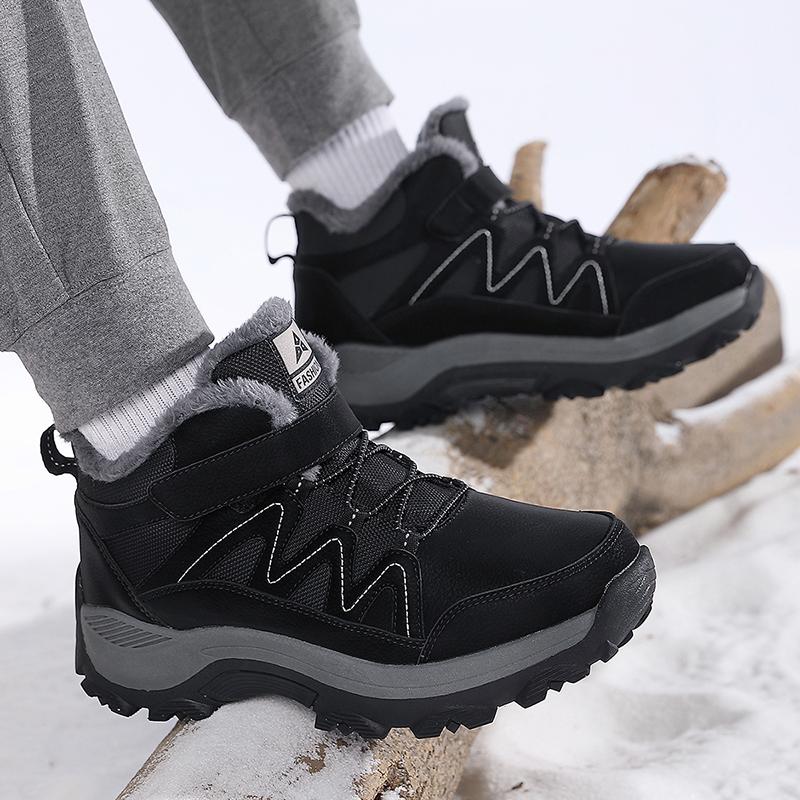 Winter Snow Boots Women High-top Plush Outdoor Warmth Casual Men Shoes Shock-absorbing Anti-slip Comfortable Hiking Shoes Men