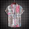 2022 Ethnic Style Men's Casual Print Short-Sleeve Shirt
