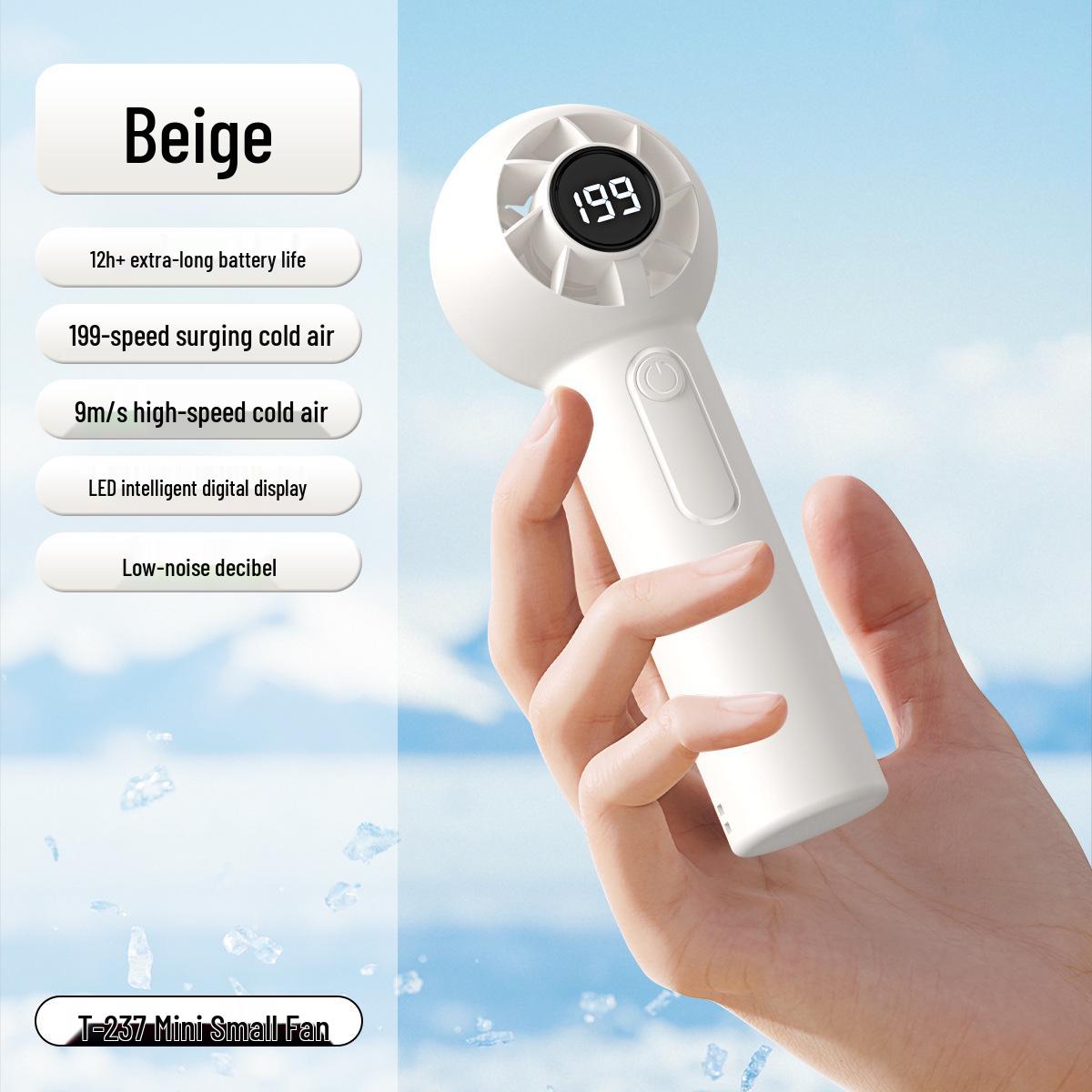 2026 T237 High-Speed Rechargeable Mini Handheld Fan - Portable Wind Cannon Turbine for Intensive Cooling Mini Fan