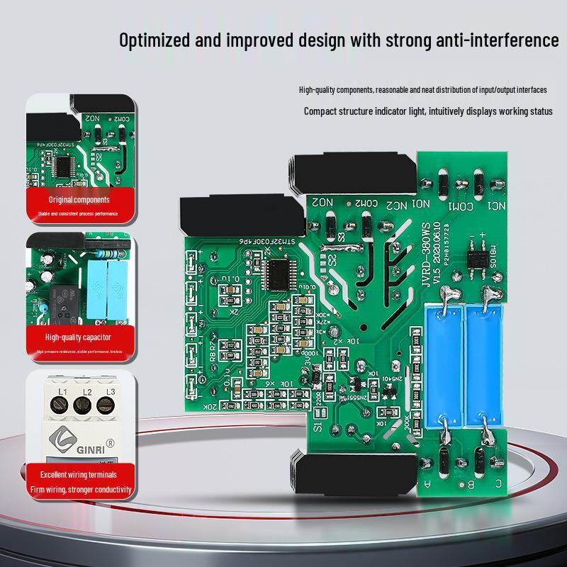 JVRD-380 Voltage Protector: Three-Phase Over/Under Voltage, Phase Loss, Sequence Imbalance Relay.