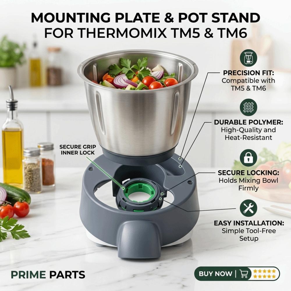 Placa de Fixação da Lâmina do Liquidificador Base do Recipiente Peça de Reposição para Thermomix TM5 TM6 Lavável na Máquina de Lavar Louça