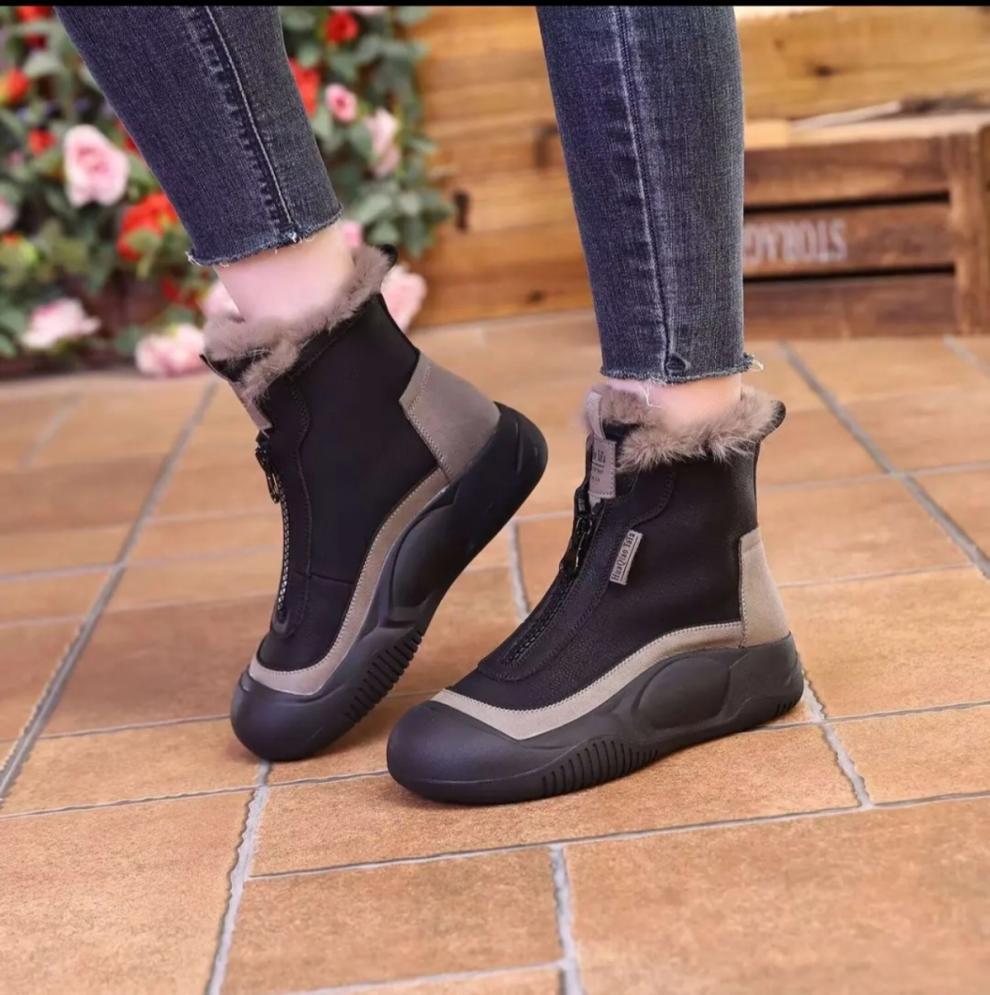 Snow Boots Women's Non-slip New Winter Velvet Thickened Waterproof Casual Warm Cotton Shoes Women's Short Boots Thick Sole