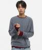 DNSR [Onflik X Dnsr] Layered Boat Neck Long Sleeve Gray/Burgundy