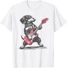 Vintage Dackel spielt Gitarre Lustiges Würstchenhund Unisex T-Shirt