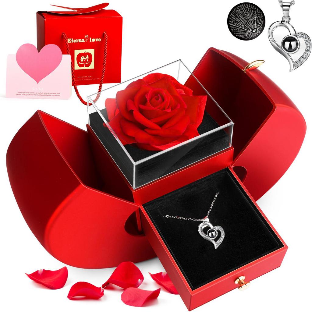 100 Languages 'I Love You' Heart Projection Necklace - Valentine's Day Gift