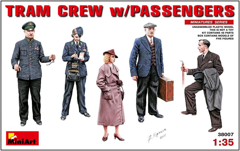 MiniArt Scale Tram Crew and Passenger Set MA38007 Plastic Model 1/35 (5 Figures)