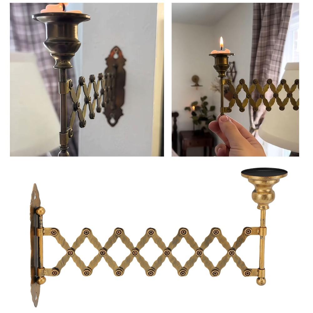 Antique Bronze Finish Metal Candlestick Holder Wall Mounted Candle Holder  Ambient Lighting