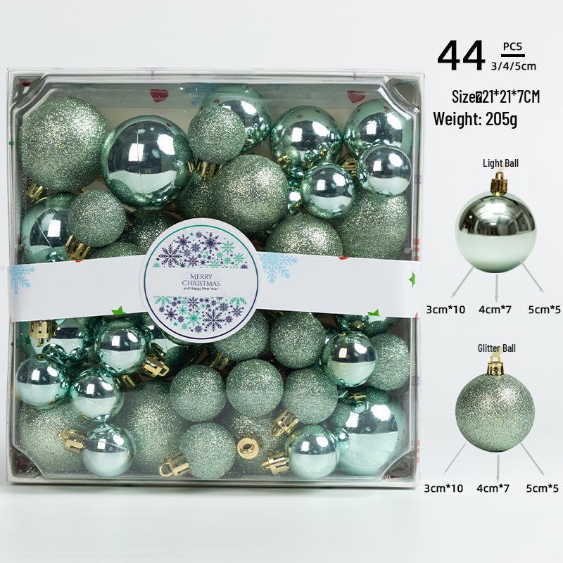 Christmas Tree Ornament Set: 44 Glittery Balls (3/4/5cm) In Colorful Square Box