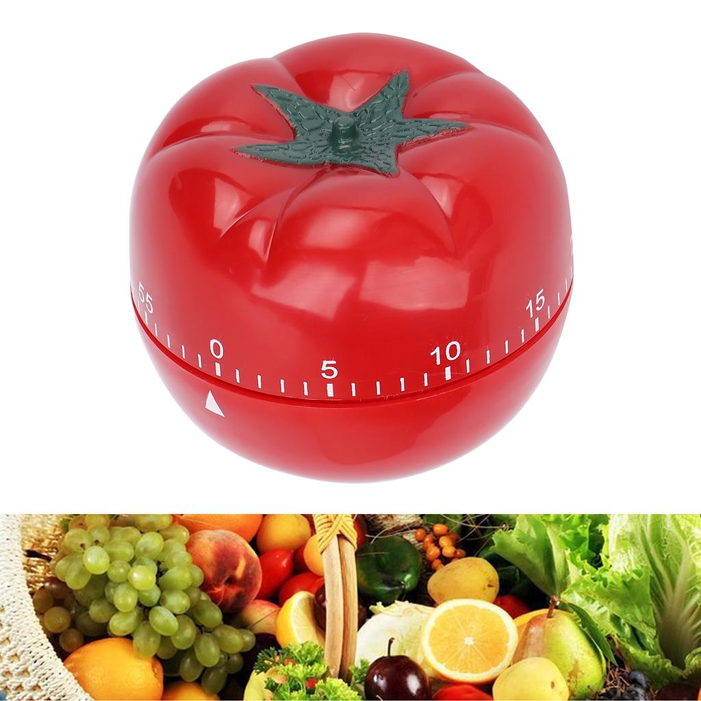 Tomato Shaped Mechanical Wind Up Timer Home Beauty Salon Rotating Count Down Timer