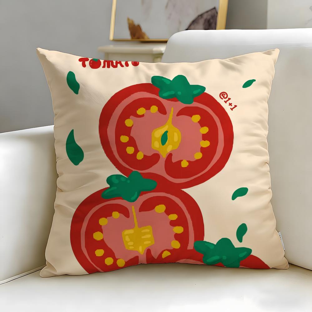 classic food Tomato Cushion Cover Soft & Easy-Wash Pillow Case – Versatile for Couch, Bed, Travel and Office