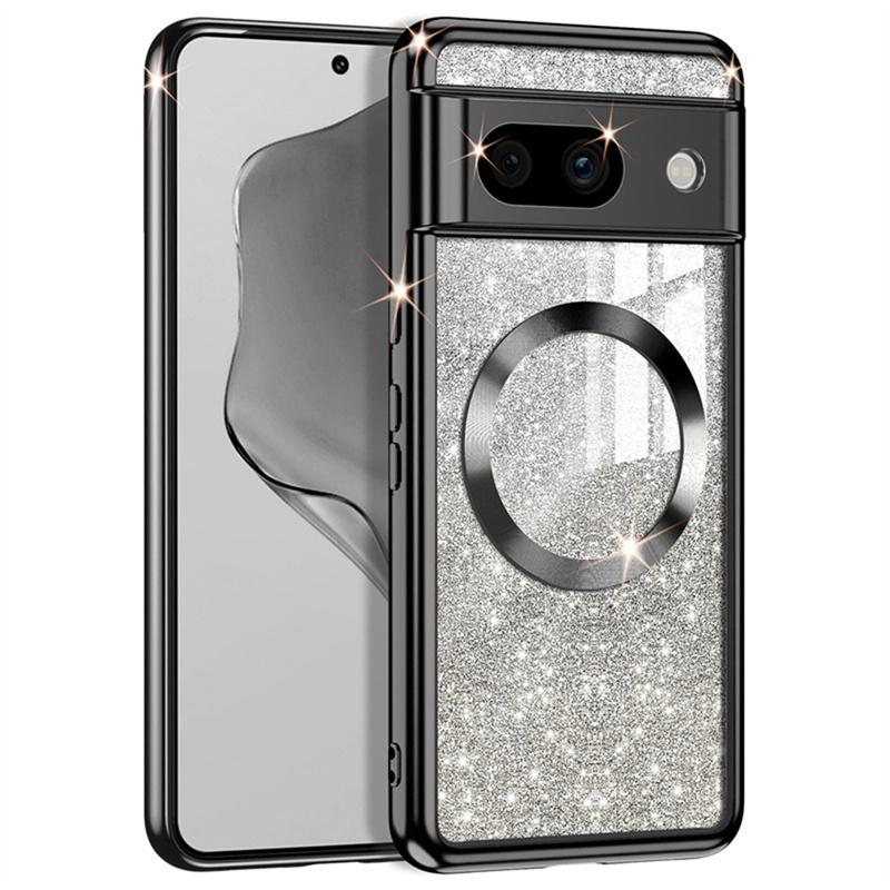 Stylish Glitter Magsafe Case For Google 9 Pro XL Case Gradient Plating Soft Slim Cases For Google Pixel 9 XL 8A 8 Cover
