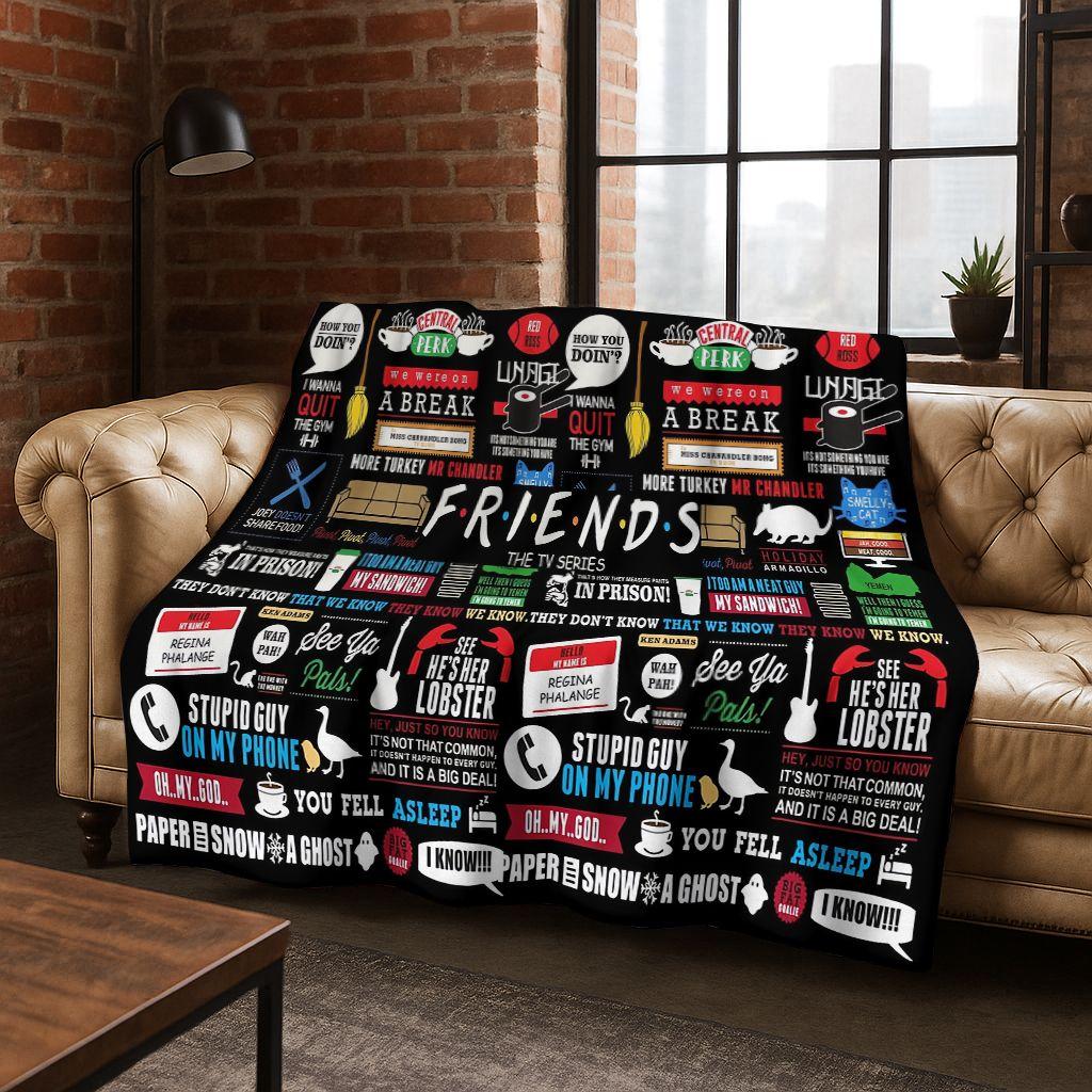 Classic Friends Central Perk TV Flannel Blanket,Cozy Soft Throw Blanket for Home Bedroom Bed Sofa Picnic Office Cover Gift Kid