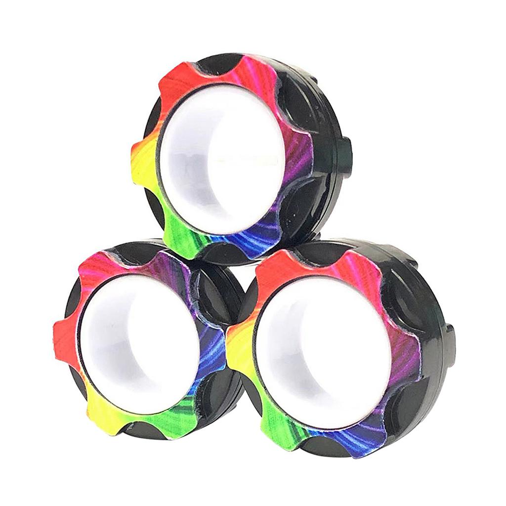 Magnetischer Fingerringe Set für Kinder und Erwachsene Stressabbau und Fokus Spielzeug Drehende Fidget Ringe für Angst und Konzentrationsverbesserung