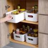 Plastic Desktop Organizer, Portable Rectangular Storage Basket for Kitchen, Bedroom, Bathroom, Dormitory and Office Use