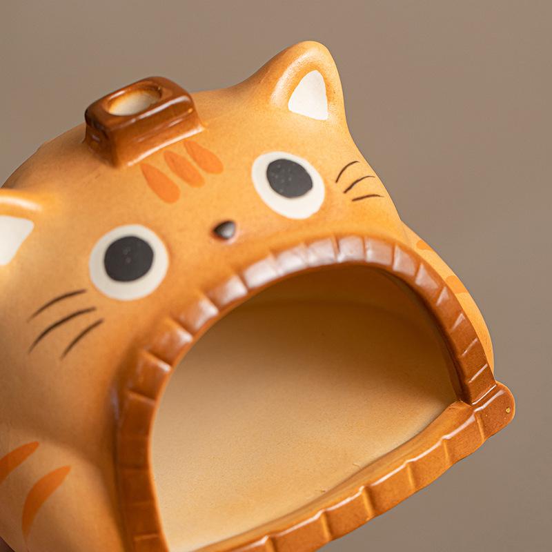 2025 NEW Cute Cat Incense Fireplace Cartoon Ceramic Aroma Stove Atmosphere Decoration Crafts