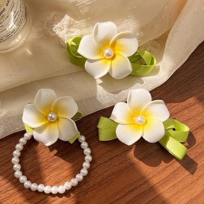 Haarnadel Faux-Perle Blumengeschmückt Mädchen Haarspange Helle Farbe Seitenpony Haarnadel Haarstyling-Werkzeug Haaraccessoires