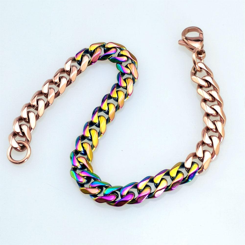 New 316L stainless steel rose and iridescence dual Hip hop bracelet anklet