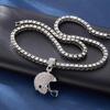Rugby Helmet Pendant: Hip Hop Street Style Tennis Chain Accessory