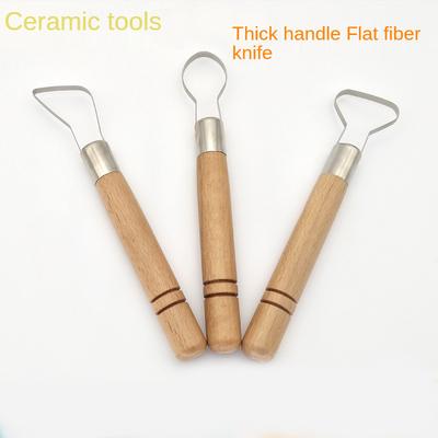 Three-piece Ceramic Spatula with Wooden Handle, Pottery Repair Tool, Pottery Clay Handmade Ceramic Model Making