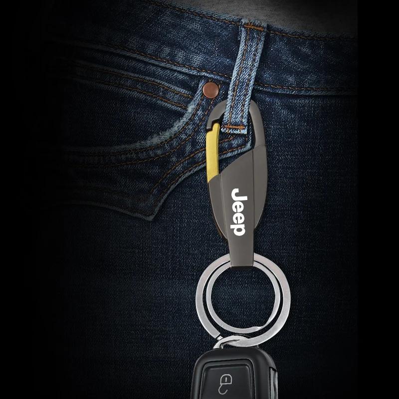 Portachiavi in Lega di Zinco per Jeep Portachiavi Auto Personalizza Logo Per Jeep Renegade Wagoneer Avenger Recon Wrangler JK Gladiator Compa