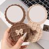 Pocket Mirror Waffle Pattern Pocket Makeup Mirrors Round Makeup Tool Cosmetic Makeup Mirrors Hand Mini Mirror Cute Pocket Mirror