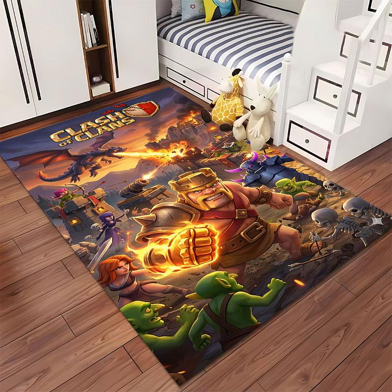 Clash of Clans Battle Scene Suitable As a Non-slip Mat for the Living Room or Bedroom Sofa