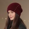 Hats Women's Autumn Winter Thick Warm Woolen Hats Middle-aged Elderly Mothers' Hats Cold Proof Pullover Hats Rabbit Hair Knitted Hats