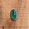 925 Sterling Silver Ring, Boho Statement Ring, Gift For Her, Bohemian Jewelry, Handmade Green Onyx Ring, Anniversary Gift, New Year Gift,