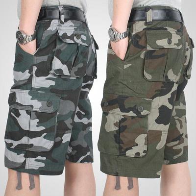 Letnie spodenki cargo męskie kamuflaż moro na co dzień bawełna z wieloma kieszeniami workowate bermudy Streetwear HipHop taktyczne wojskowe spodenki robocze