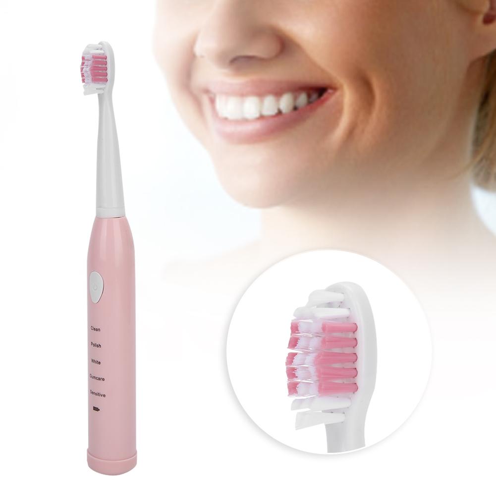 Electric Sonic Toothbrush USB Rechargeable Waterproof Adult Electric ToothbrushPink