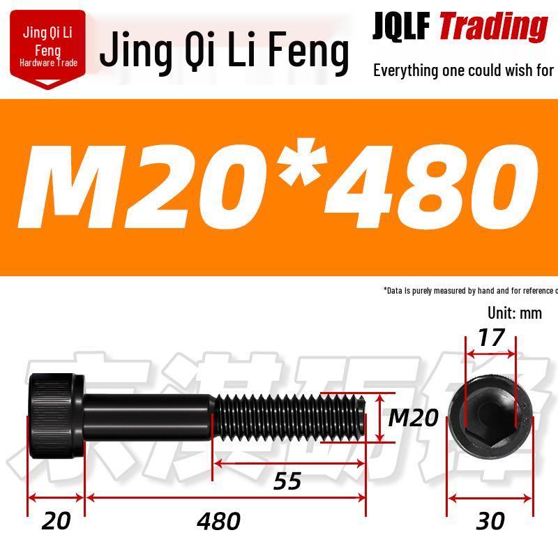 M20-M27 High Strength Blackened Hex Socket Head Cap Screw with Knurled Cylindrical Half Thread