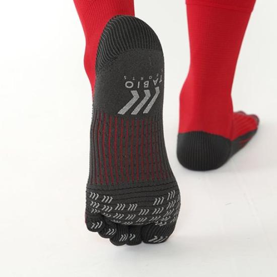 Tabio Football Sizes Black Five-Toe Socks, 25-27cm,